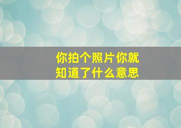 你拍个照片你就知道了什么意思