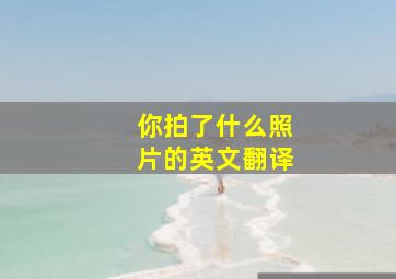 你拍了什么照片的英文翻译