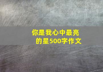 你是我心中最亮的星500字作文