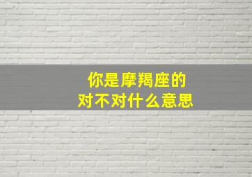 你是摩羯座的对不对什么意思