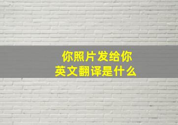 你照片发给你英文翻译是什么