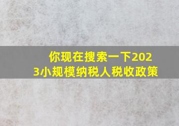 你现在搜索一下2023小规模纳税人税收政策