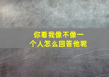 你看我像不像一个人怎么回答他呢