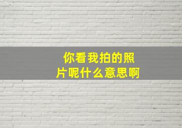 你看我拍的照片呢什么意思啊