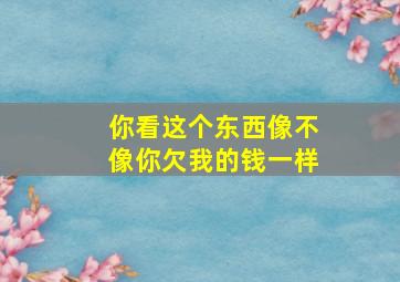 你看这个东西像不像你欠我的钱一样