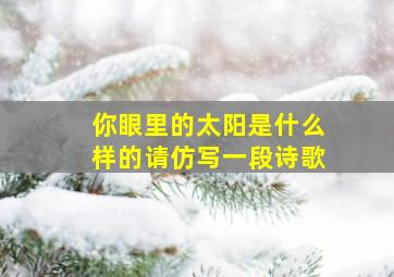 你眼里的太阳是什么样的请仿写一段诗歌