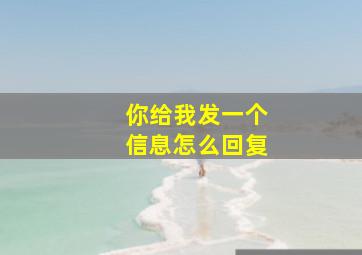 你给我发一个信息怎么回复