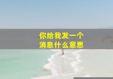 你给我发一个消息什么意思