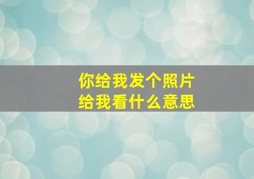 你给我发个照片给我看什么意思