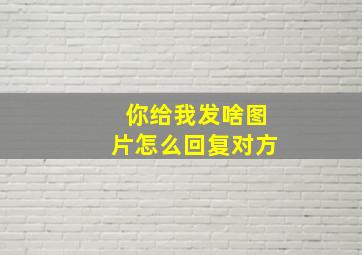 你给我发啥图片怎么回复对方