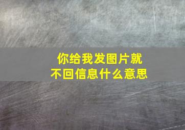 你给我发图片就不回信息什么意思