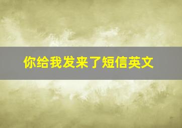 你给我发来了短信英文