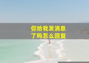 你给我发消息了吗怎么回复