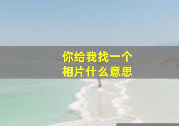 你给我找一个相片什么意思