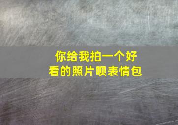 你给我拍一个好看的照片呗表情包