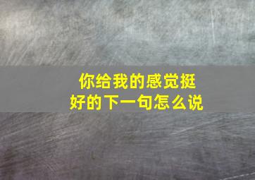 你给我的感觉挺好的下一句怎么说