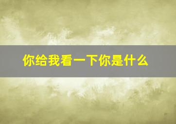 你给我看一下你是什么