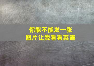 你能不能发一张图片让我看看英语