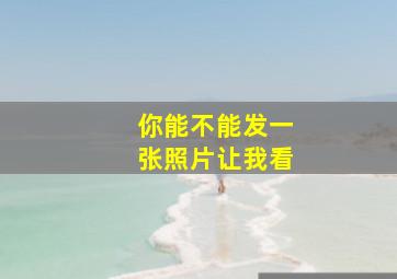 你能不能发一张照片让我看