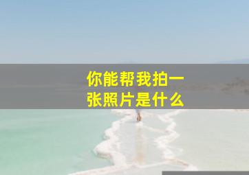 你能帮我拍一张照片是什么