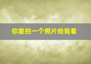 你能拍一个照片给我看