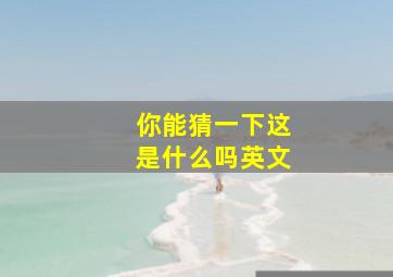 你能猜一下这是什么吗英文