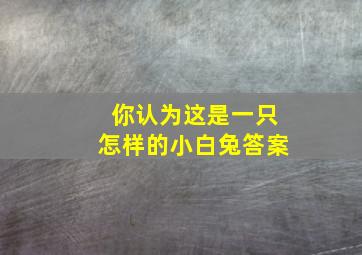 你认为这是一只怎样的小白兔答案