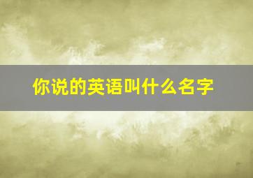 你说的英语叫什么名字