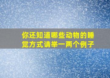 你还知道哪些动物的睡觉方式请举一两个例子