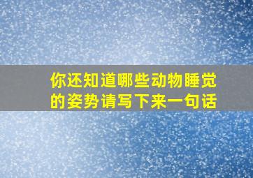 你还知道哪些动物睡觉的姿势请写下来一句话