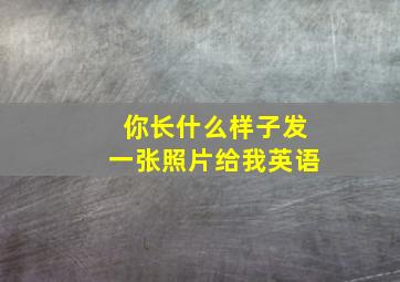 你长什么样子发一张照片给我英语