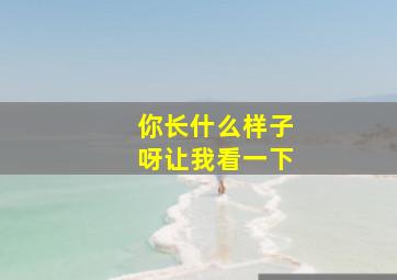 你长什么样子呀让我看一下