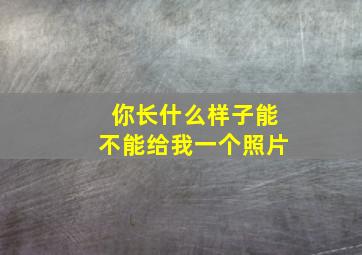 你长什么样子能不能给我一个照片