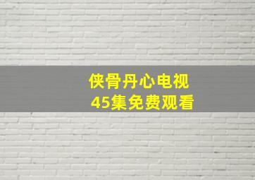 侠骨丹心电视45集免费观看