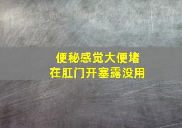 便秘感觉大便堵在肛门开塞露没用