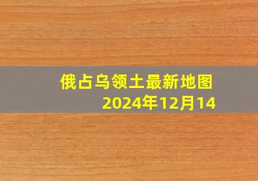 俄占乌领土最新地图2024年12月14