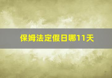 保姆法定假日哪11天