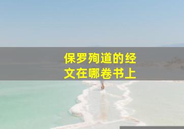 保罗殉道的经文在哪卷书上