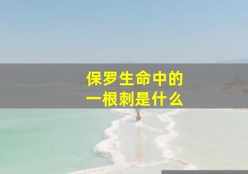 保罗生命中的一根刺是什么