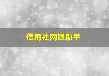 信用社网银助手