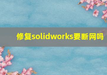 修复solidworks要断网吗