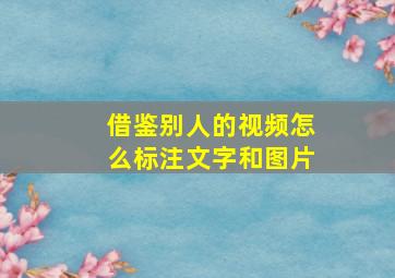 借鉴别人的视频怎么标注文字和图片