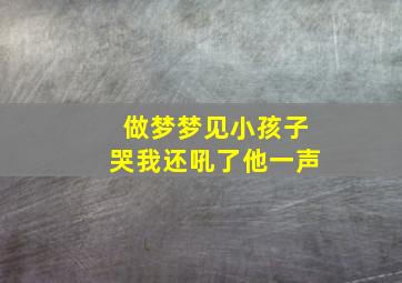 做梦梦见小孩子哭我还吼了他一声