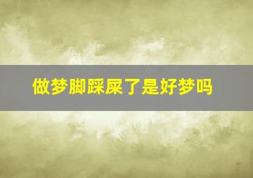 做梦脚踩屎了是好梦吗