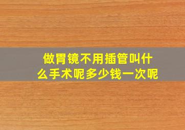 做胃镜不用插管叫什么手术呢多少钱一次呢