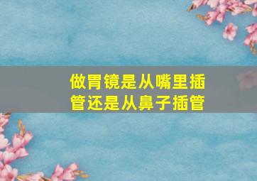 做胃镜是从嘴里插管还是从鼻子插管