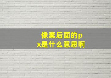 像素后面的px是什么意思啊