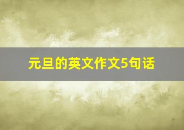 元旦的英文作文5句话