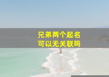 兄弟两个起名可以无关联吗