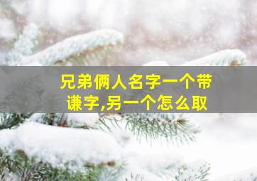 兄弟俩人名字一个带谦字,另一个怎么取